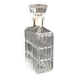 Carafe ancienne rectangulaire en verre gravé