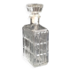 Old rectangular carafe in engraved glass