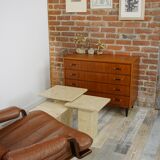60s teak and brass chest of drawers