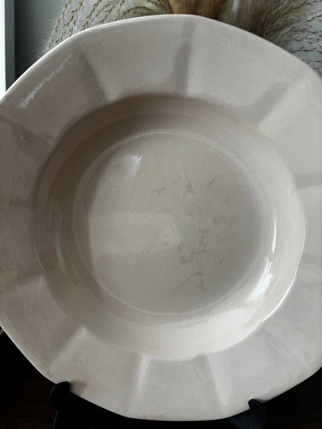 Vintage set of 8 powder pink soup plates Digoin Sarreguemines