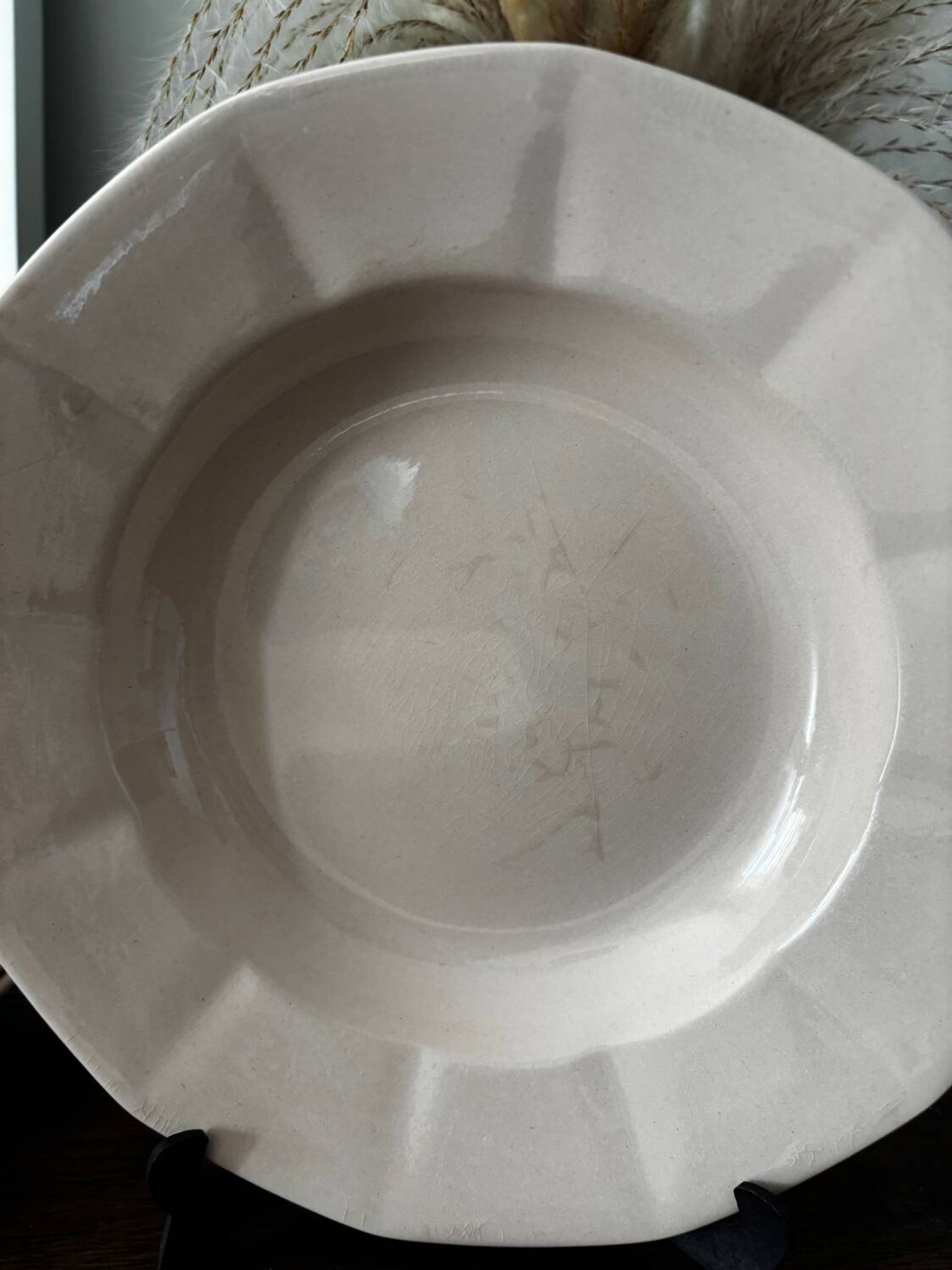 Vintage set of 8 powder pink soup plates Digoin Sarreguemines
