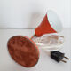 Orange tabletop casserole lamp, desk lamp, flexible, 50s, vintage French