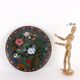 Antique copper plate with cloisonné decorations, Japan, Meiji period