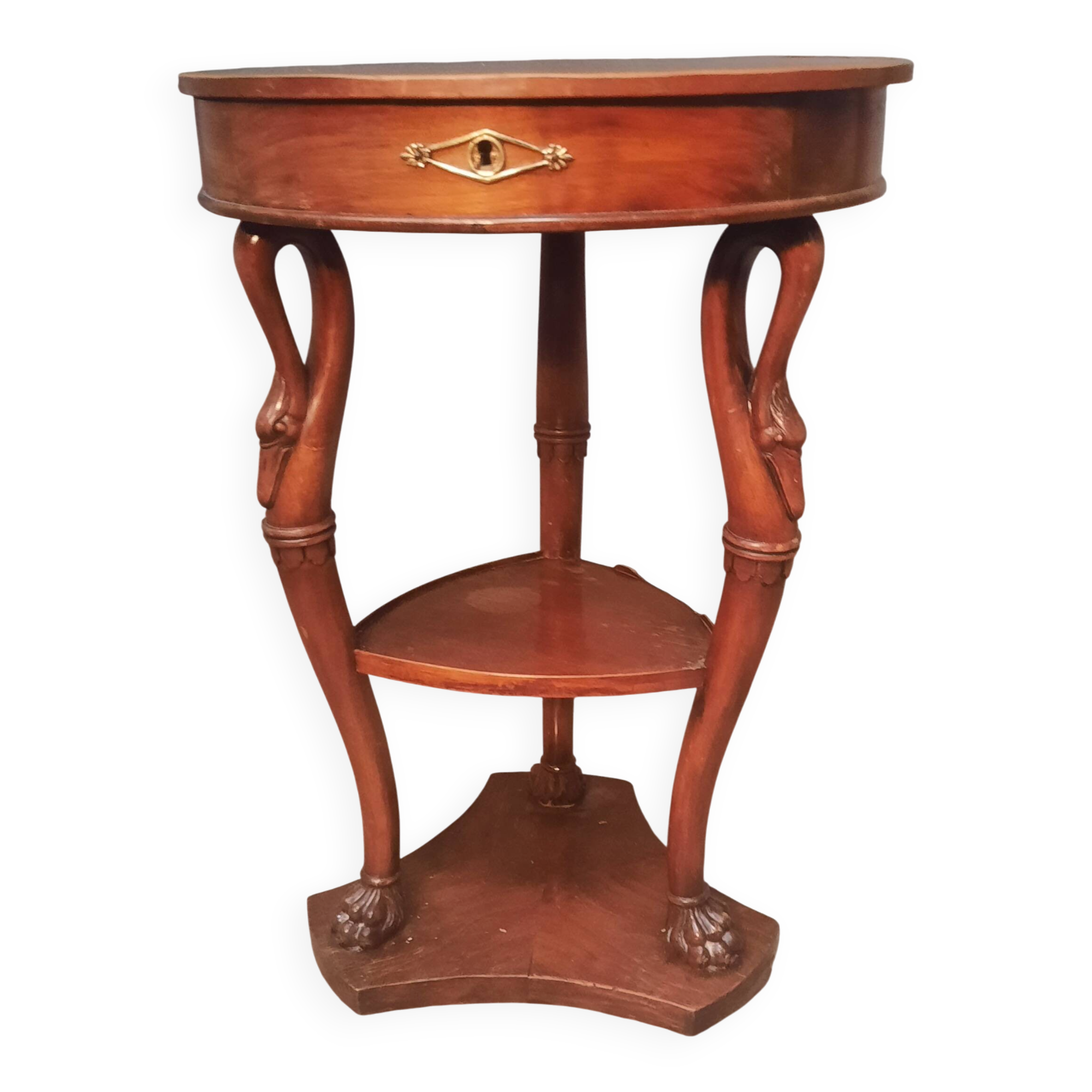 Side table with a swan neck.