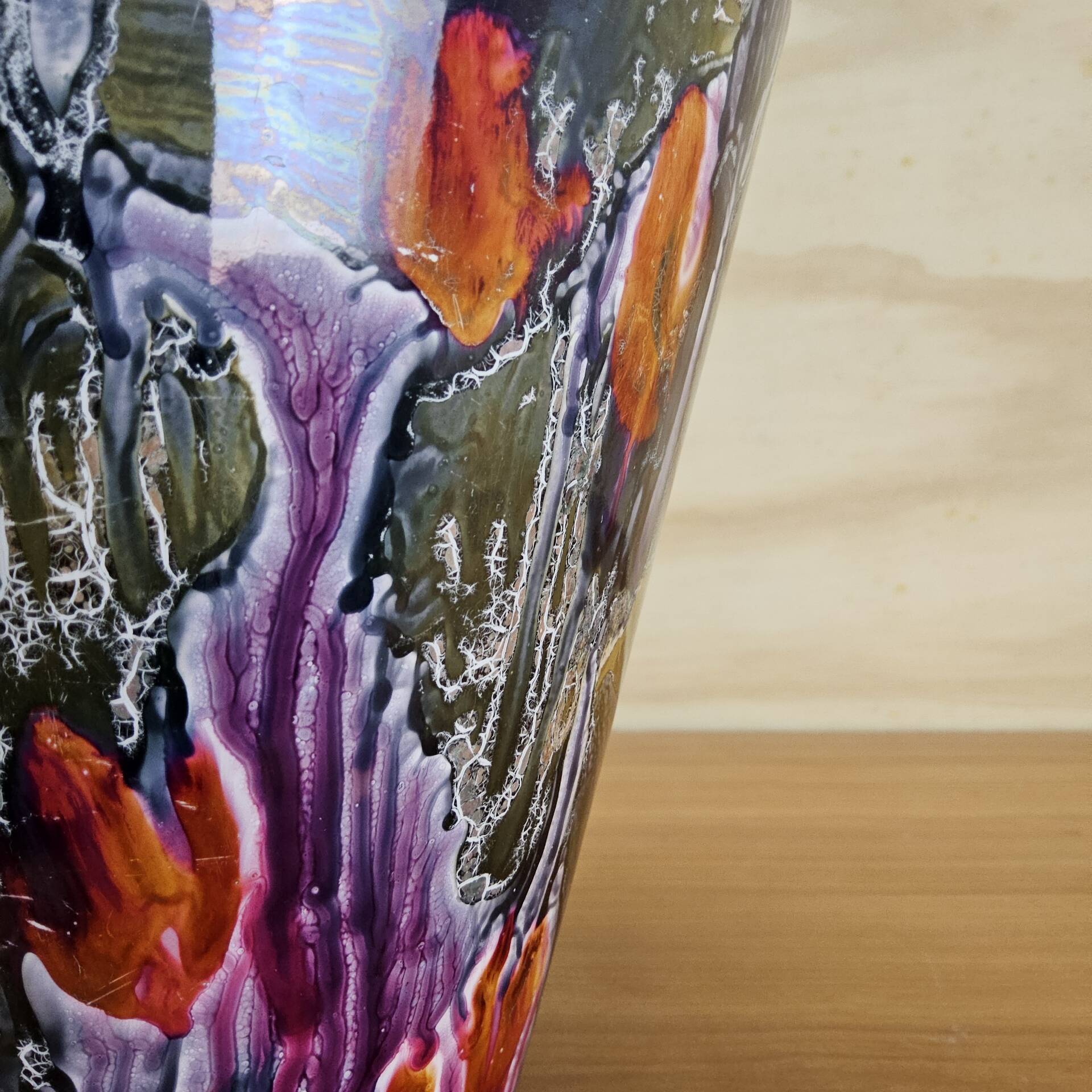 Vintage West Germany Scheurich Vase 507/20 Multicoloured Drip