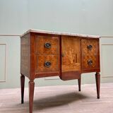 Commode In Marquetry With Central Projection In Transition Style 19th Century