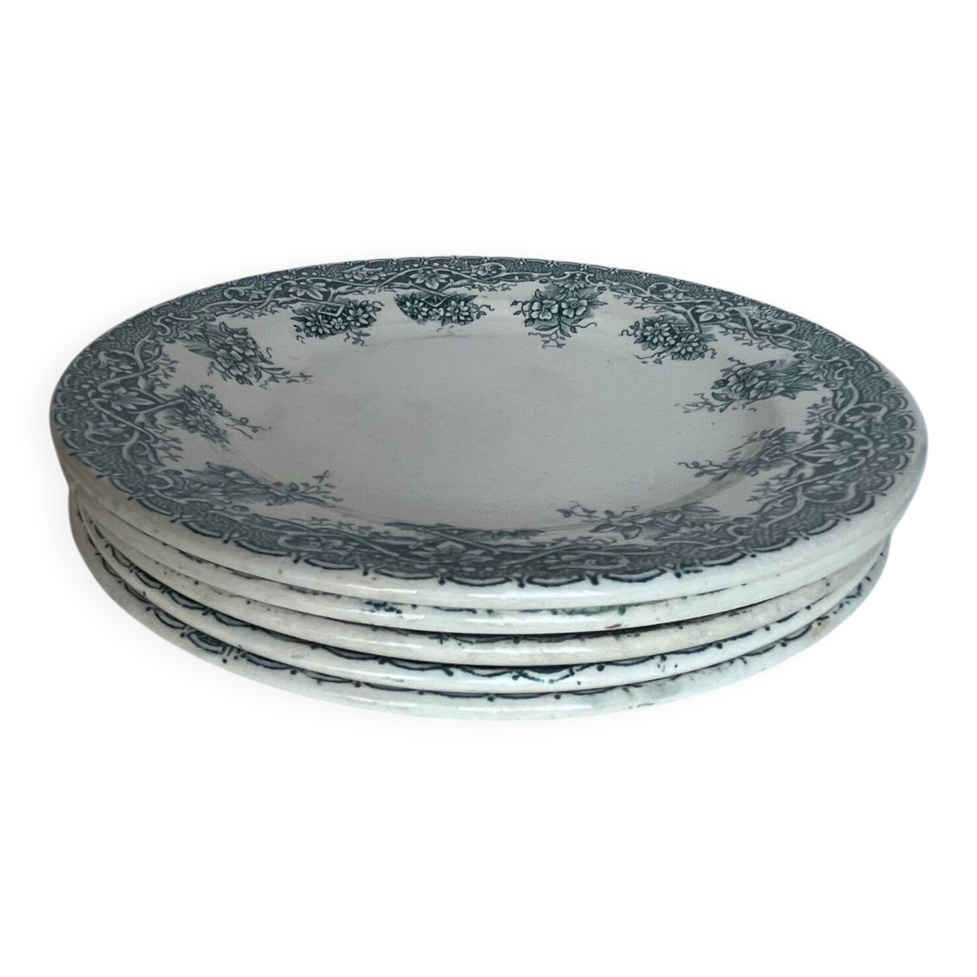 5 ironstone dessert plates
