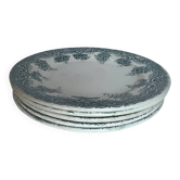 5 assiettes à dessert en terre de fer