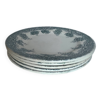 5 assiettes à dessert en terre de fer