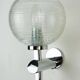 Pair of vintage wall lights structured glass and chrome 1970/80
