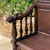 Neo-Gothic Walnut Castle Chest Bench
