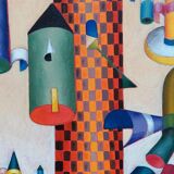 Peinture abstraite franco balleri 2008 huile sur toile