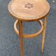 Art Deco Wooden Pedestal Table Carved with Star / Antique Side Table 1930