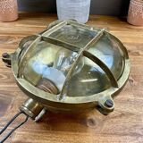Vintage industrial brass clock – maritime/workshop style