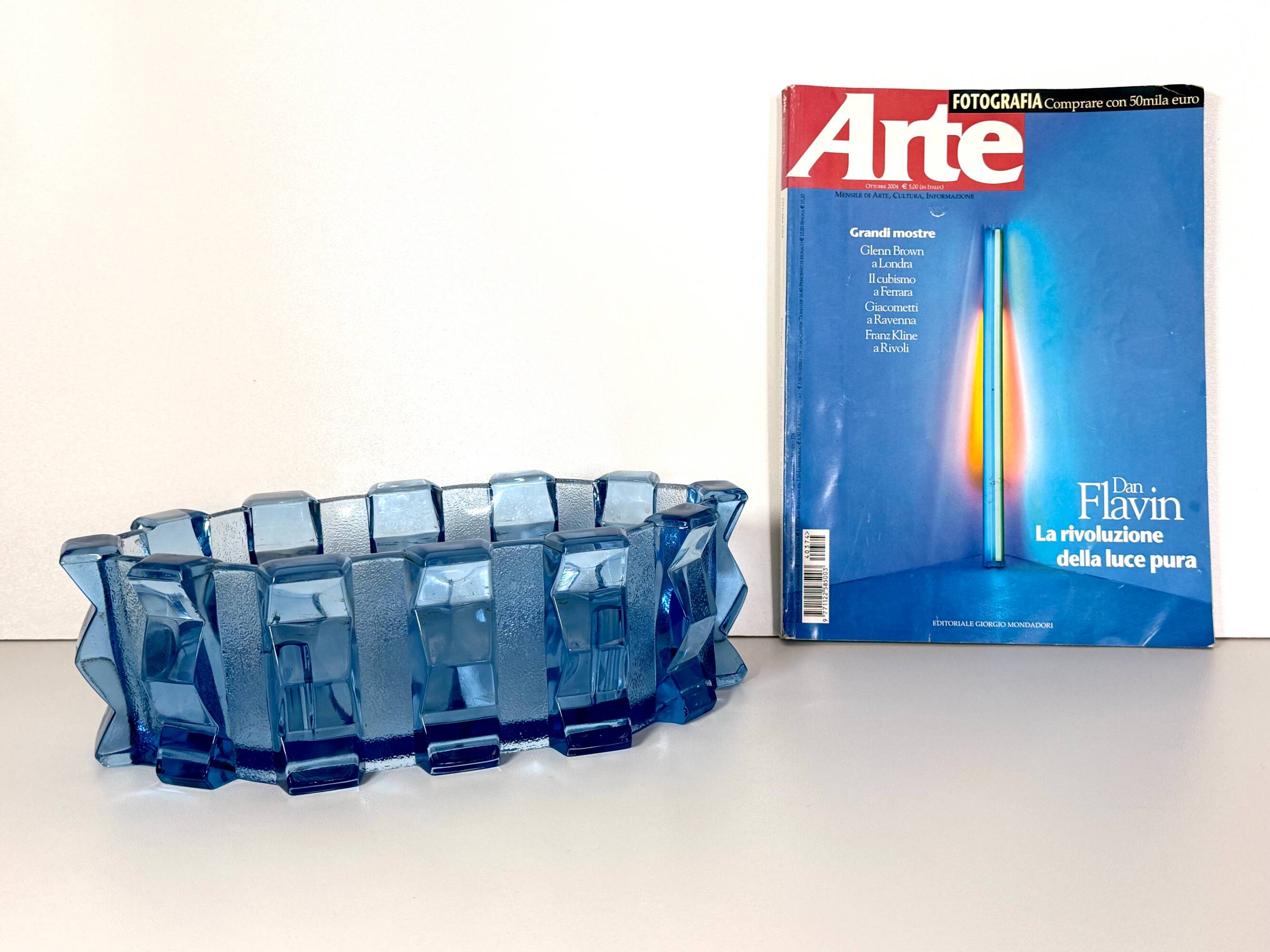 Bol en verre bleu Art Déco / pièce maîtresse par Rudolf Schrötter - Inwald, Pologne