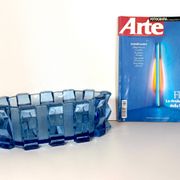 Art Deco Blue Glass Bowl / Centerpiece by Rudolf Schrötter -Inwald, Poland