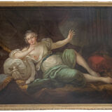 Woman lying on a bed