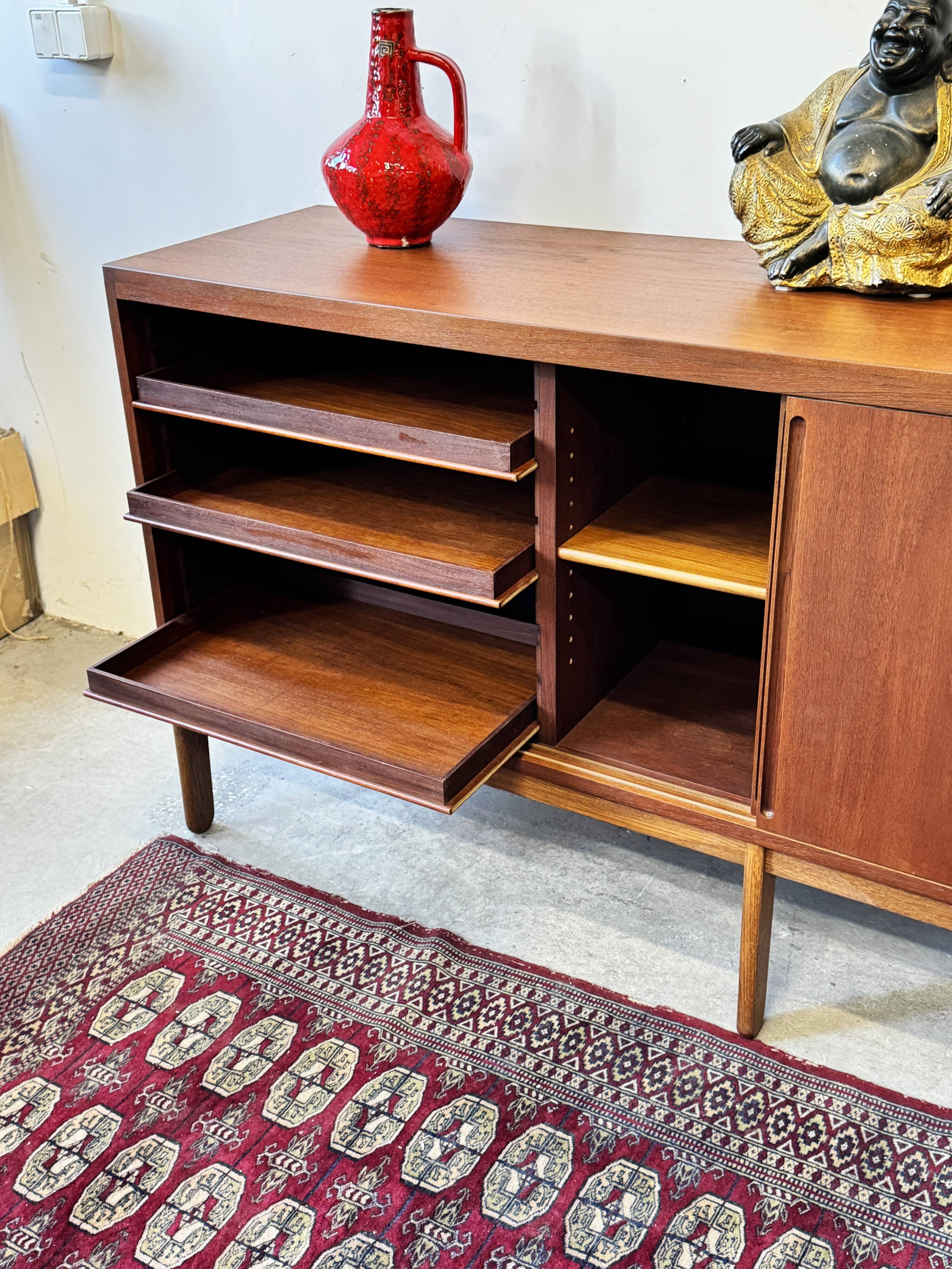 Teak Lowboard Chest of Drawers, Denmark 1960s/1970s, Mid-C, Vintage