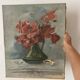 Peinture ancienne bouquet de coquelicots , toile sur chassis fleurs