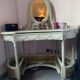 Hairdresser and her cane chair in Louis XVI style.