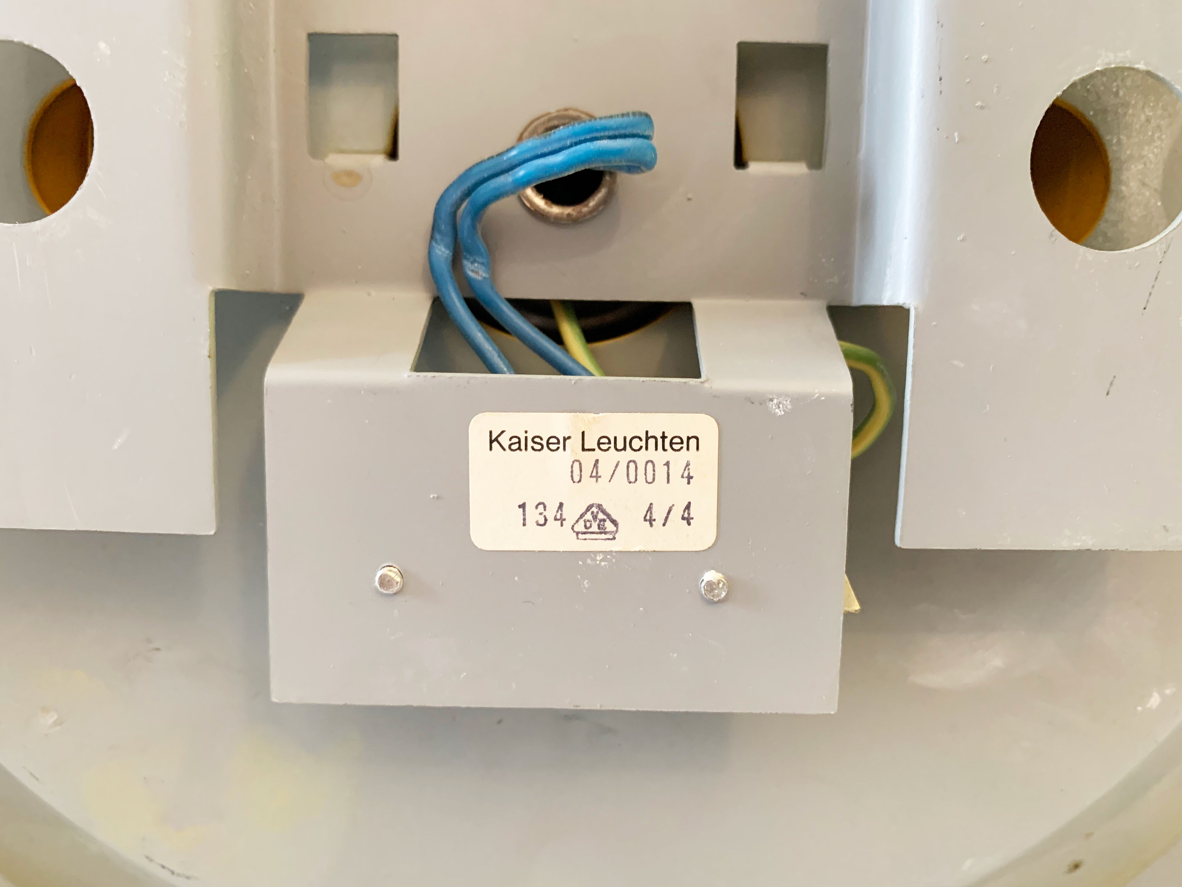 Yellow metal wall lamp by Klaus Hempel for Kaiser Leuchten, 1970s