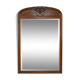 Miroir trumeau Art Nouveau sculpté de vigne, en noyer et loupe
