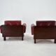 Pair of vintage leather armchairs , Czechoslovakia 1970s
