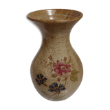 Vase en grès motif fleuri
