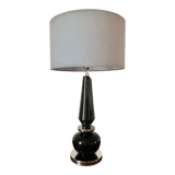 Lamp 1970 black glass and chromed metal