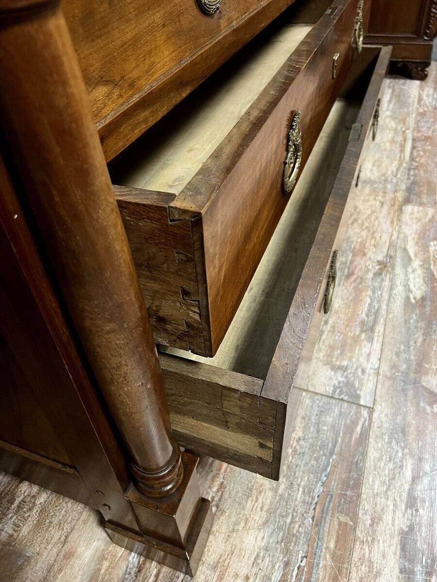 Empire period kneading trough chest of drawers in solid walnut circa 1820
