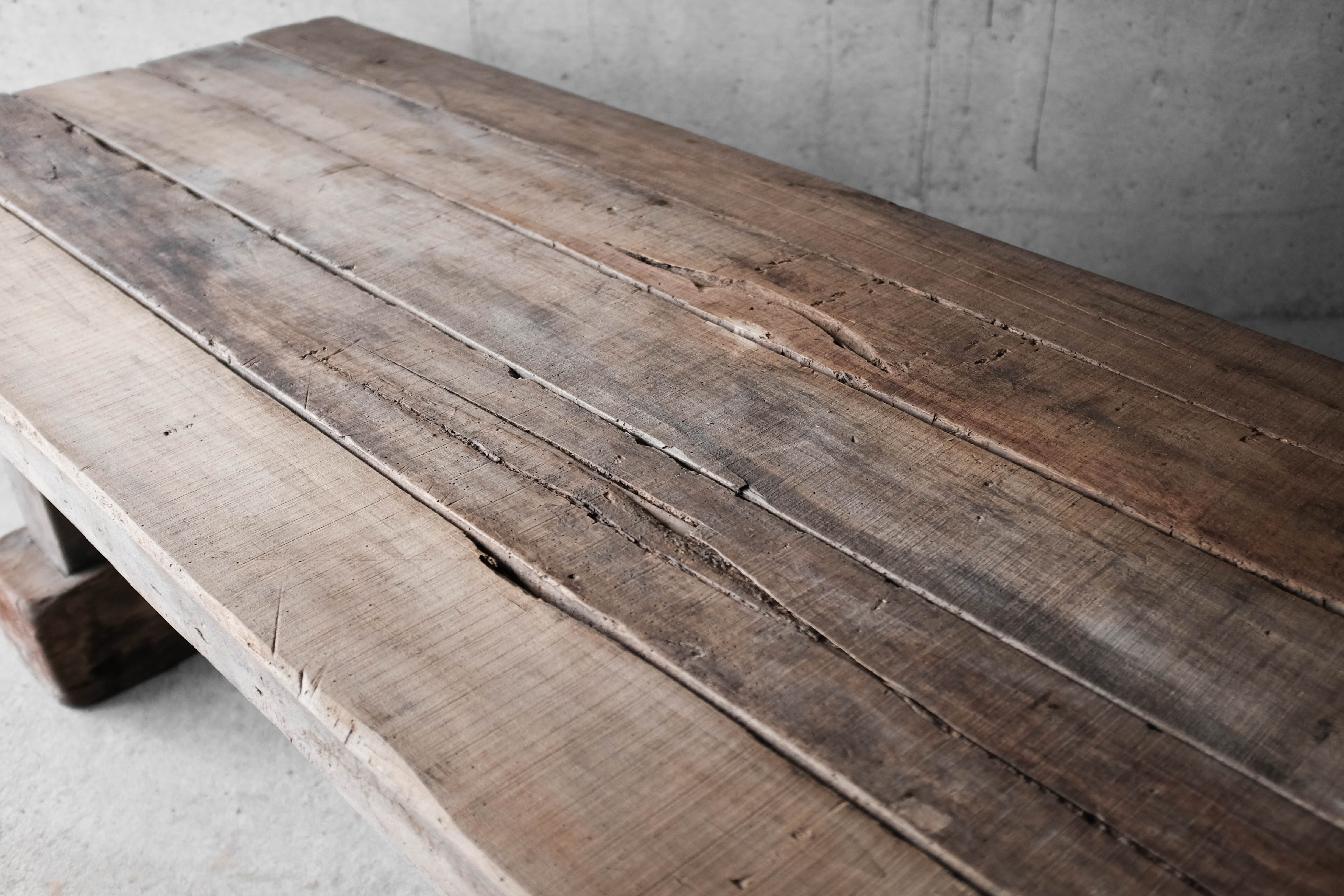 Primitive dining table, solid wood