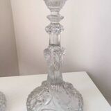 Antique pair of Portieux crystal candlesticks, 19th century