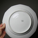 4 flat plates by Bernardaud, Limoges porcelain, floral decoration from the 1920s to 1950s.