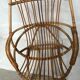 Wicker armchair rattan bamboo 60s large backrest