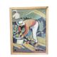 Oil on canvas signed O. Stephane, vintage painting of a grape harvest scene.