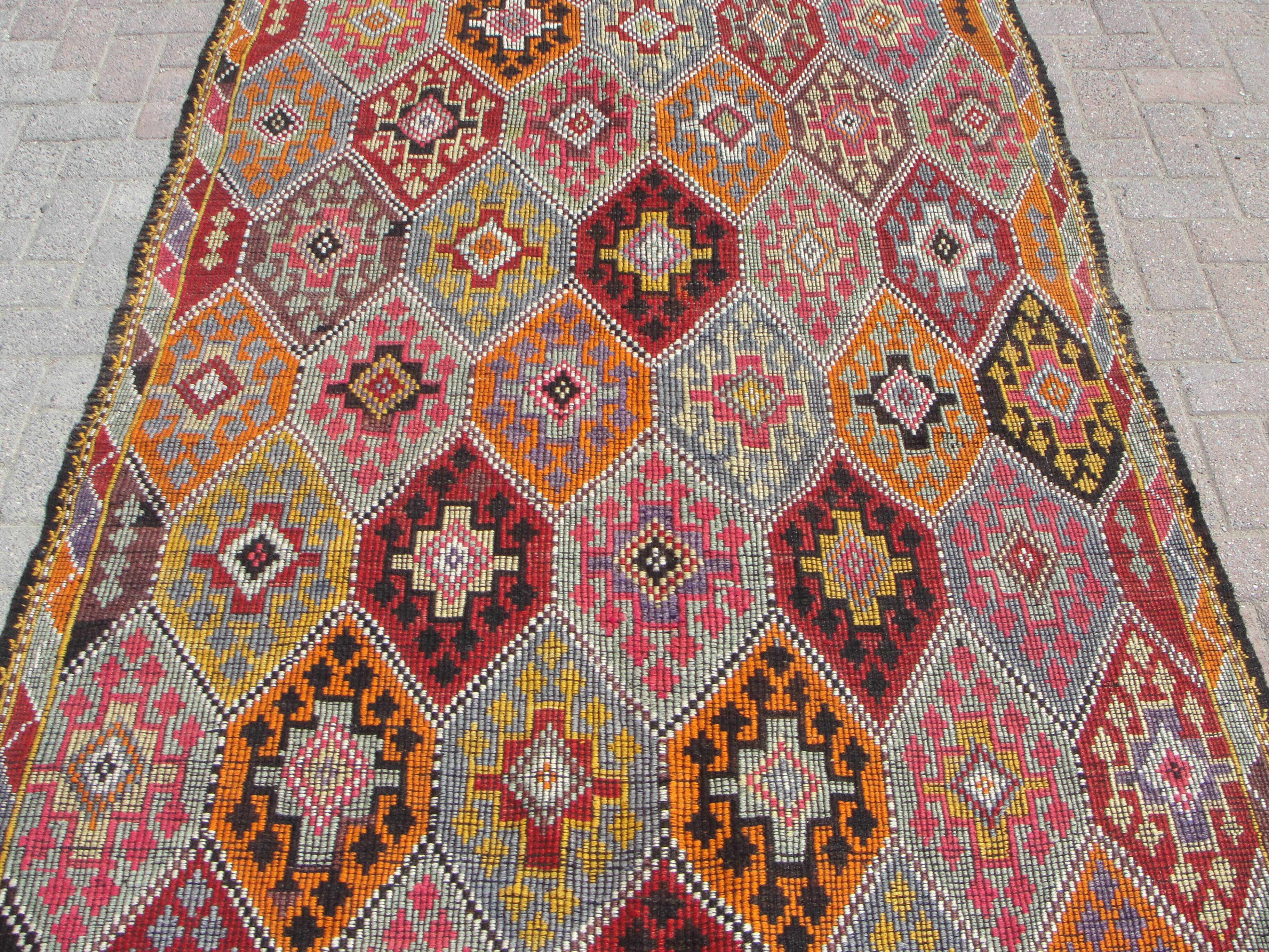 Large Kilim Rug, Vintage Rug, Home Decor rug, Turkish Kilim