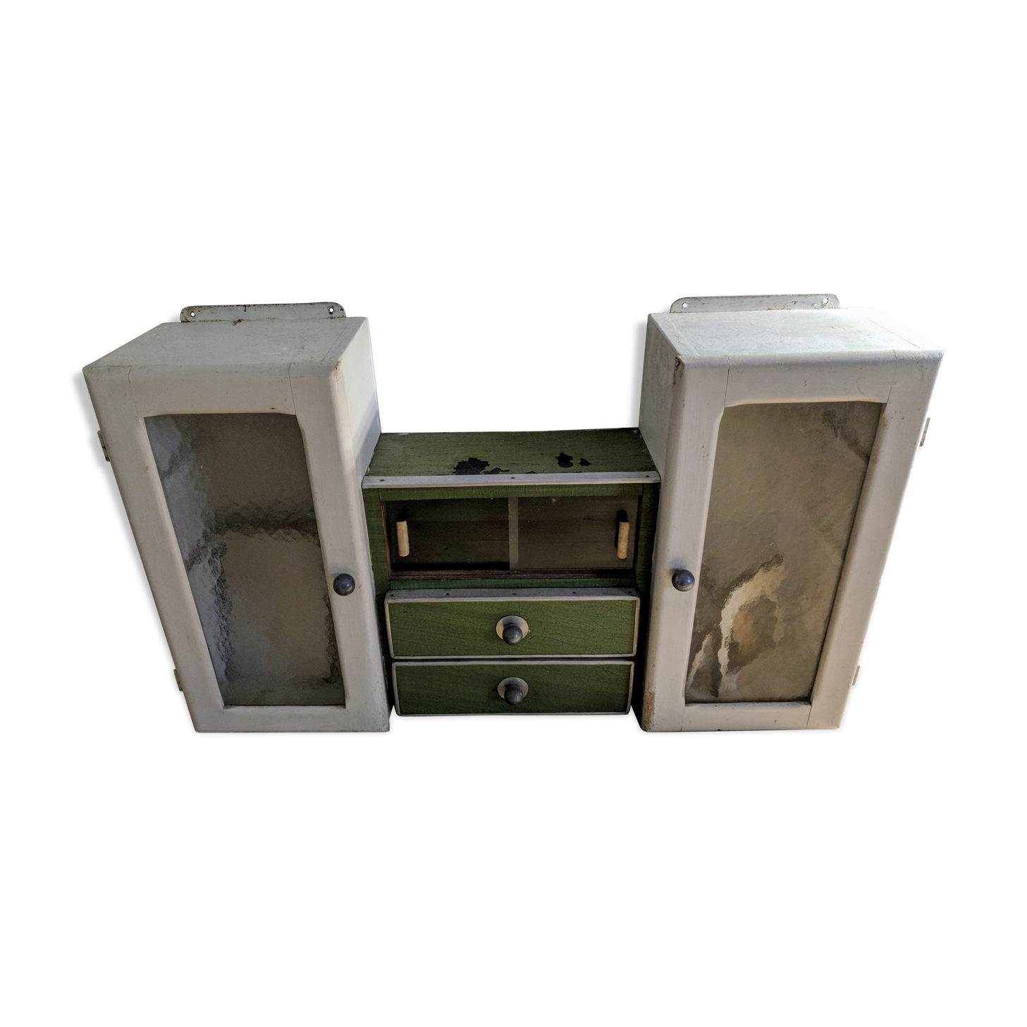 Vintage 50s in wood and steel Cabinet