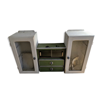 Vintage 50s in wood and steel Cabinet