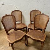 Set of 4 caned chairs