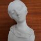 Bust biscuit porcelain Limoges young woman head after Donatello
