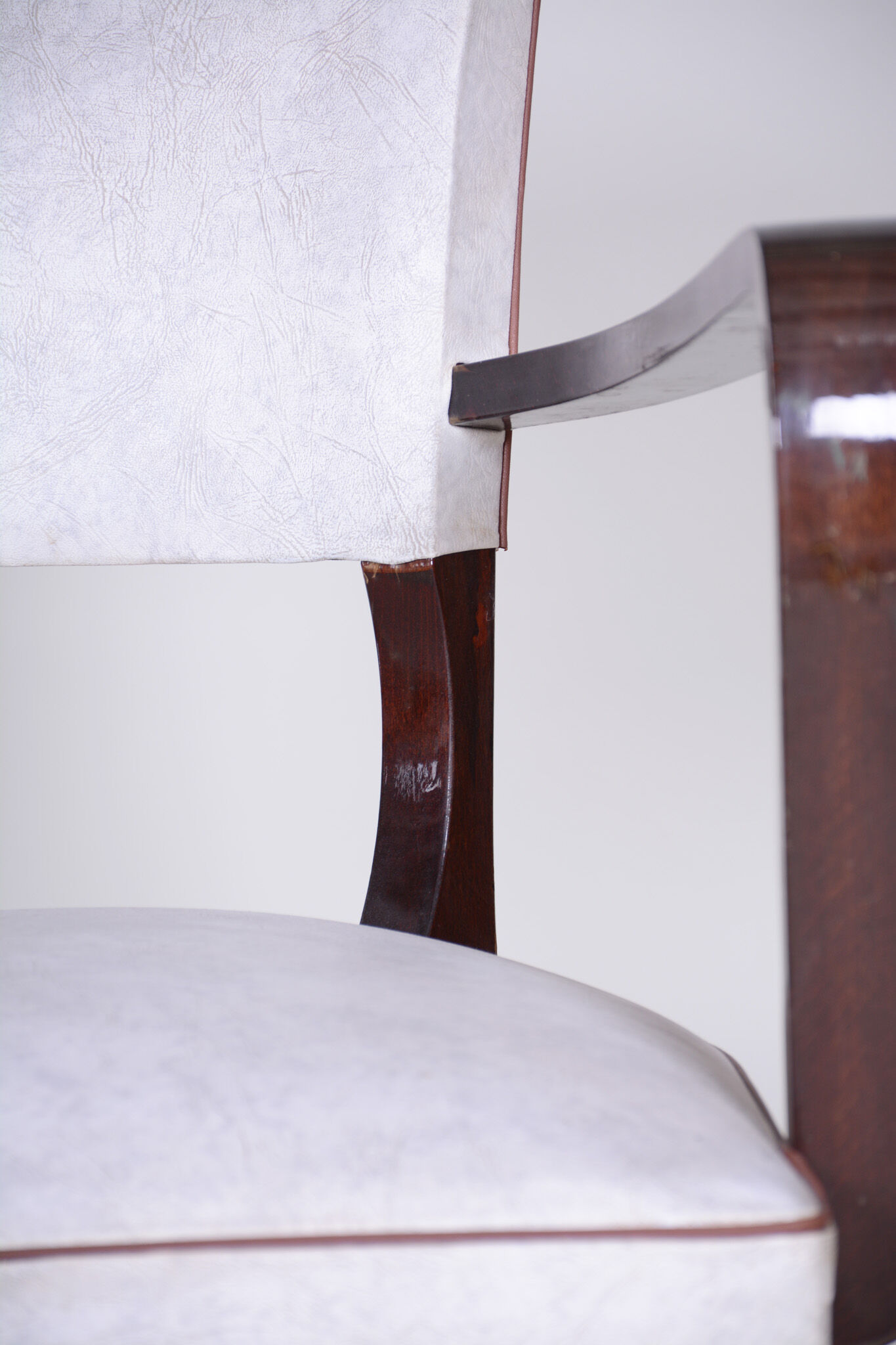 White Artificial leather armchair - 1930s France