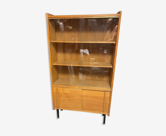 Vitrine vintage porte coulissante année 50