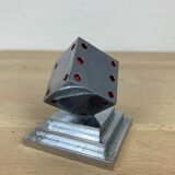 Vintage chrome metal dice press