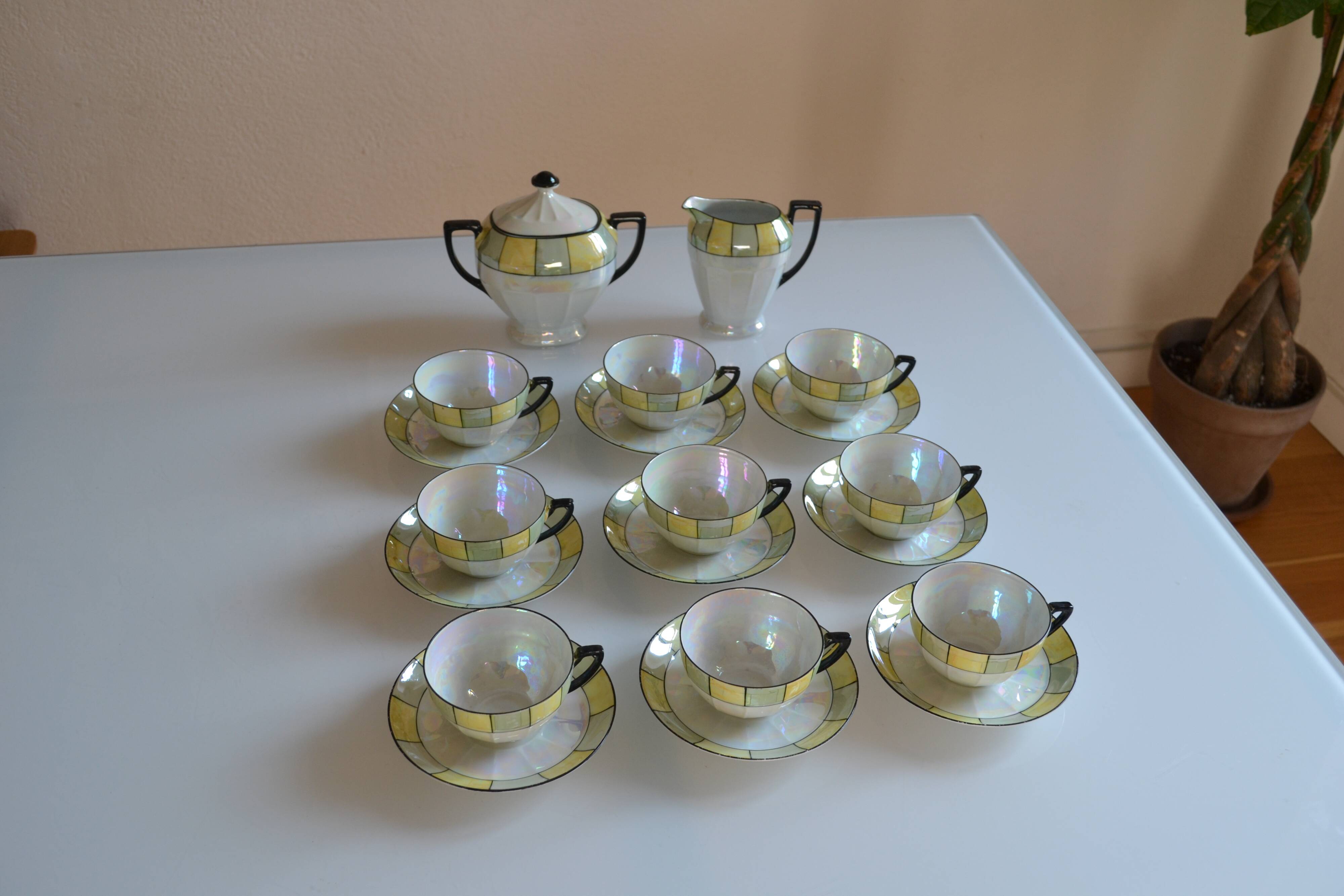 Art Deco porcelain tea or coffee set Czechoslovakia 1930