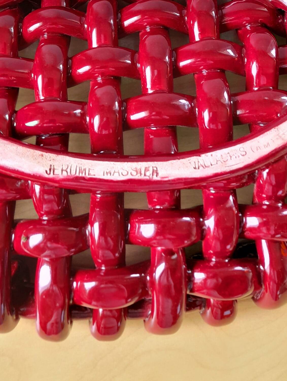 J.Massier Vallauris braided fruit bowl
