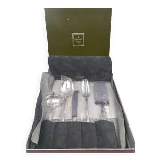 Christofle albi - 5 silver metal service cutlery kit new blister box