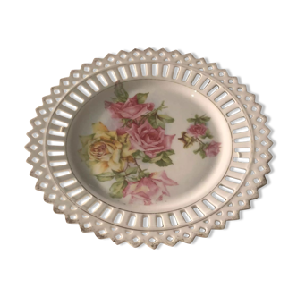 Assiette ajourée en porcelaine de Saxe