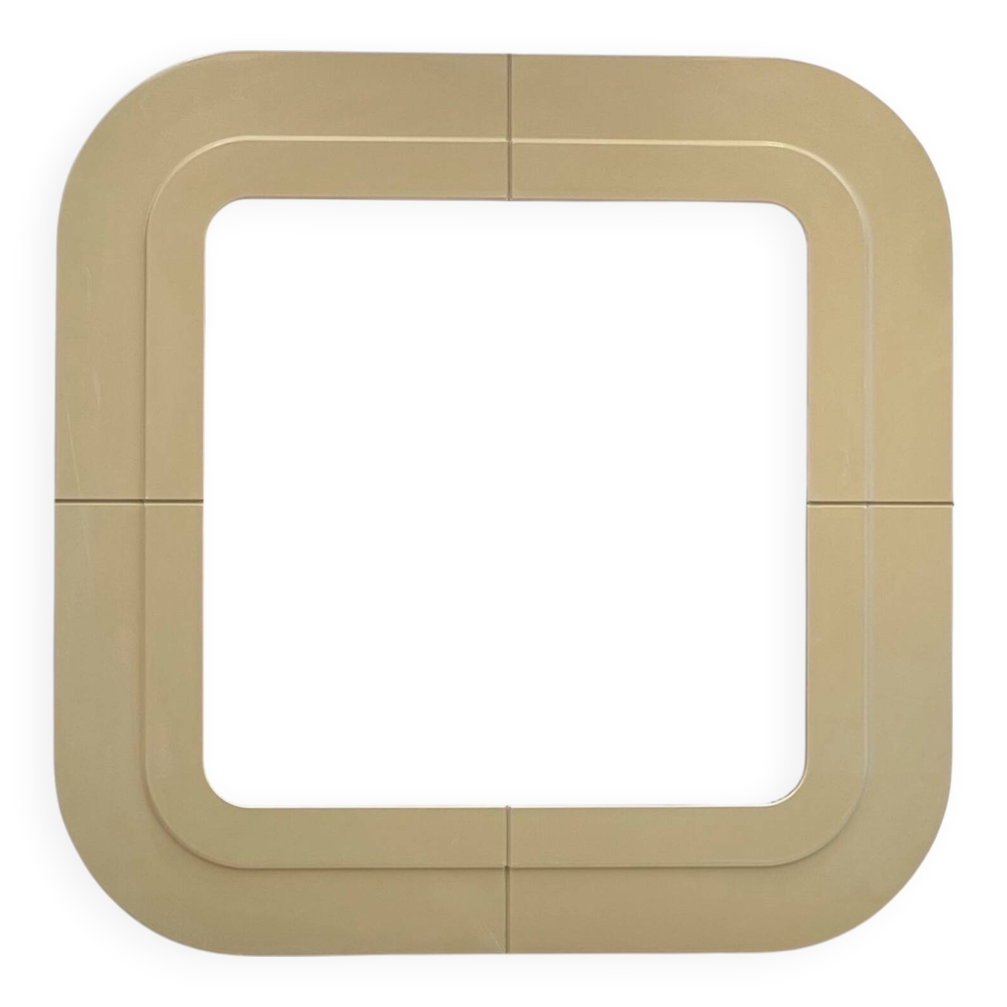 Beige Plastic Mirror by Kartell, Anna Castelli design, Italy 1960s