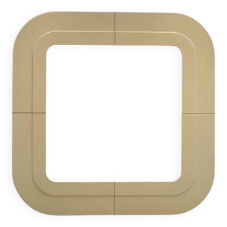 Beige Plastic Mirror by Kartell, Anna Castelli design, Italy 1960s