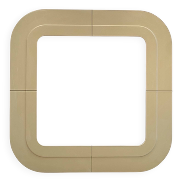 Beige Plastic Mirror by Kartell, Anna Castelli design, Italy 1960s
